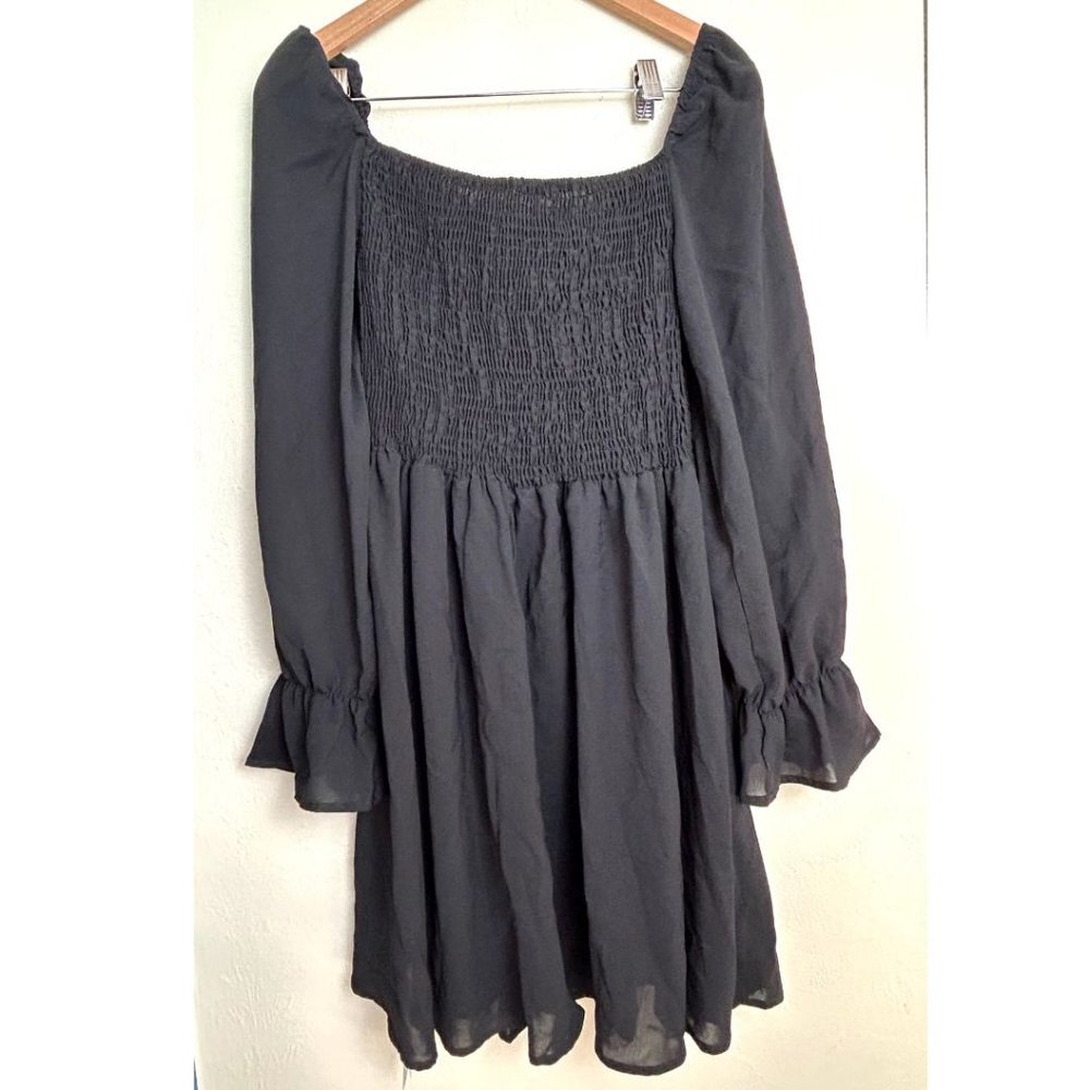 Romwe Dress Women's Midi Dress Long Sleeve Off Shoulder Size 8/10 L Ruffles NEW